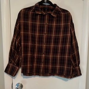 J. Crew Lightweight Brown plaid shirt | size Medium